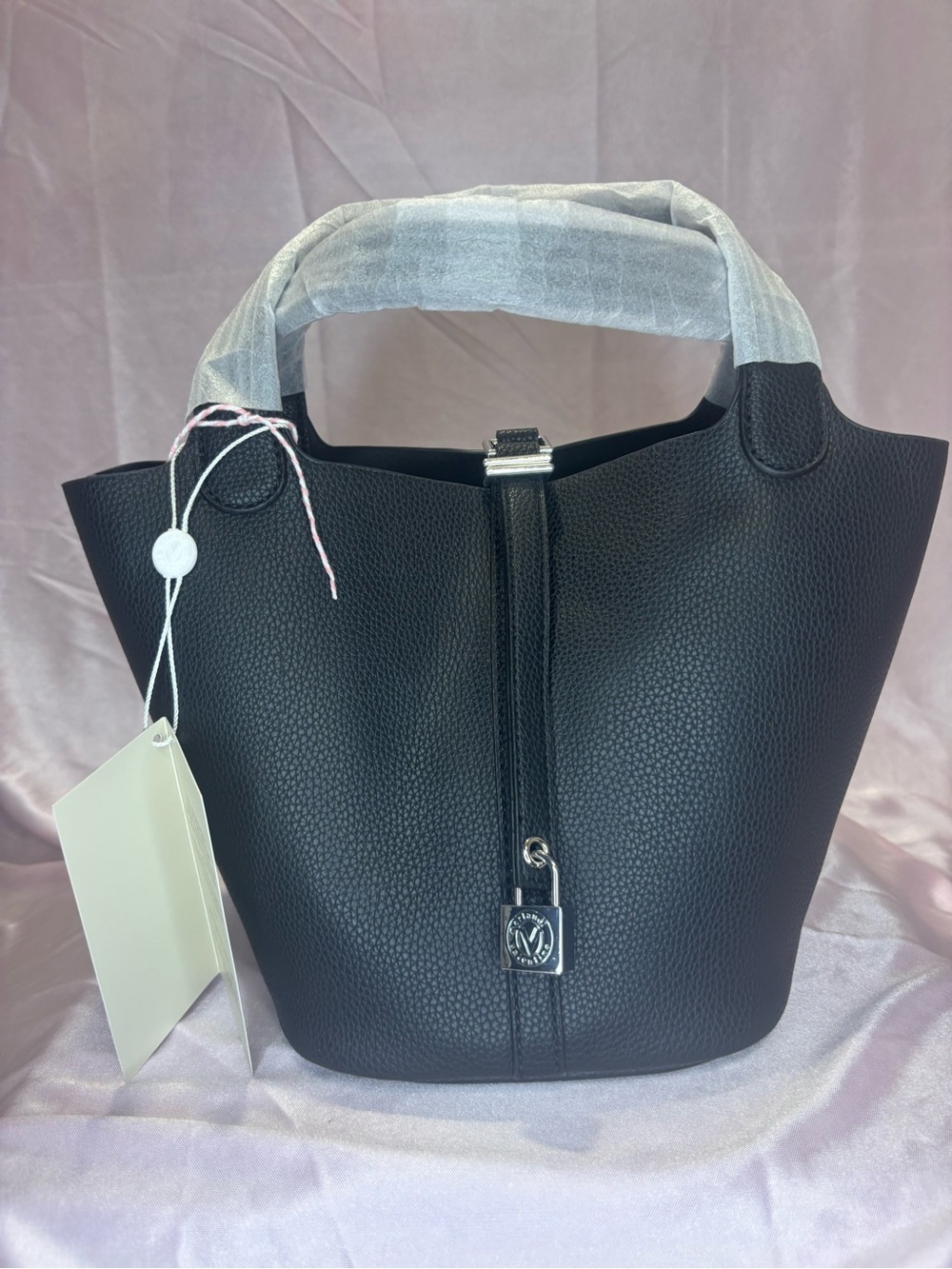 NWT Valentino Orlandi Black Bucket Bag with Pouch